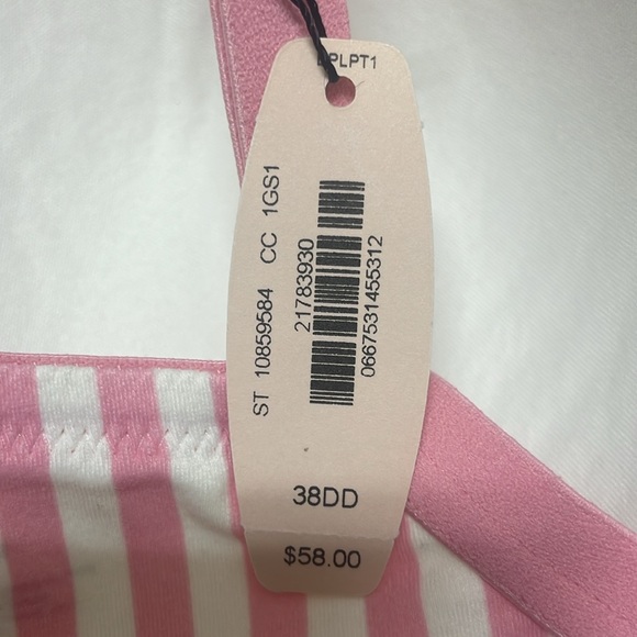 NWT Victoria’s Secret Signature Stripe Demi Buste Double Lined 38DD - Picture 8 of 12